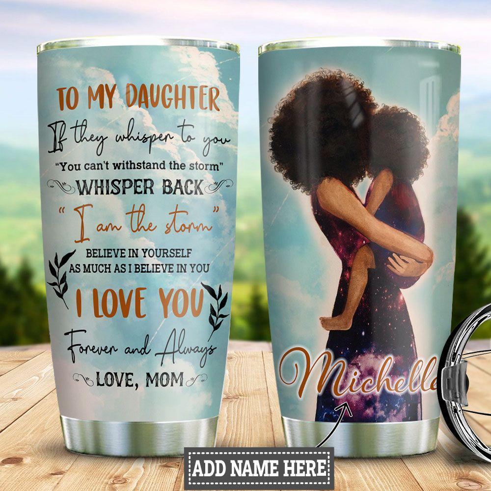 Personalized Black Mom To Daughter Stainless Steel Tumbler