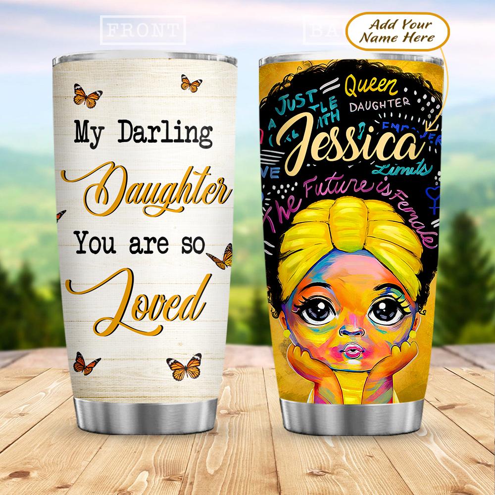 Personalized Black Princess Stainless Steel Tumbler
