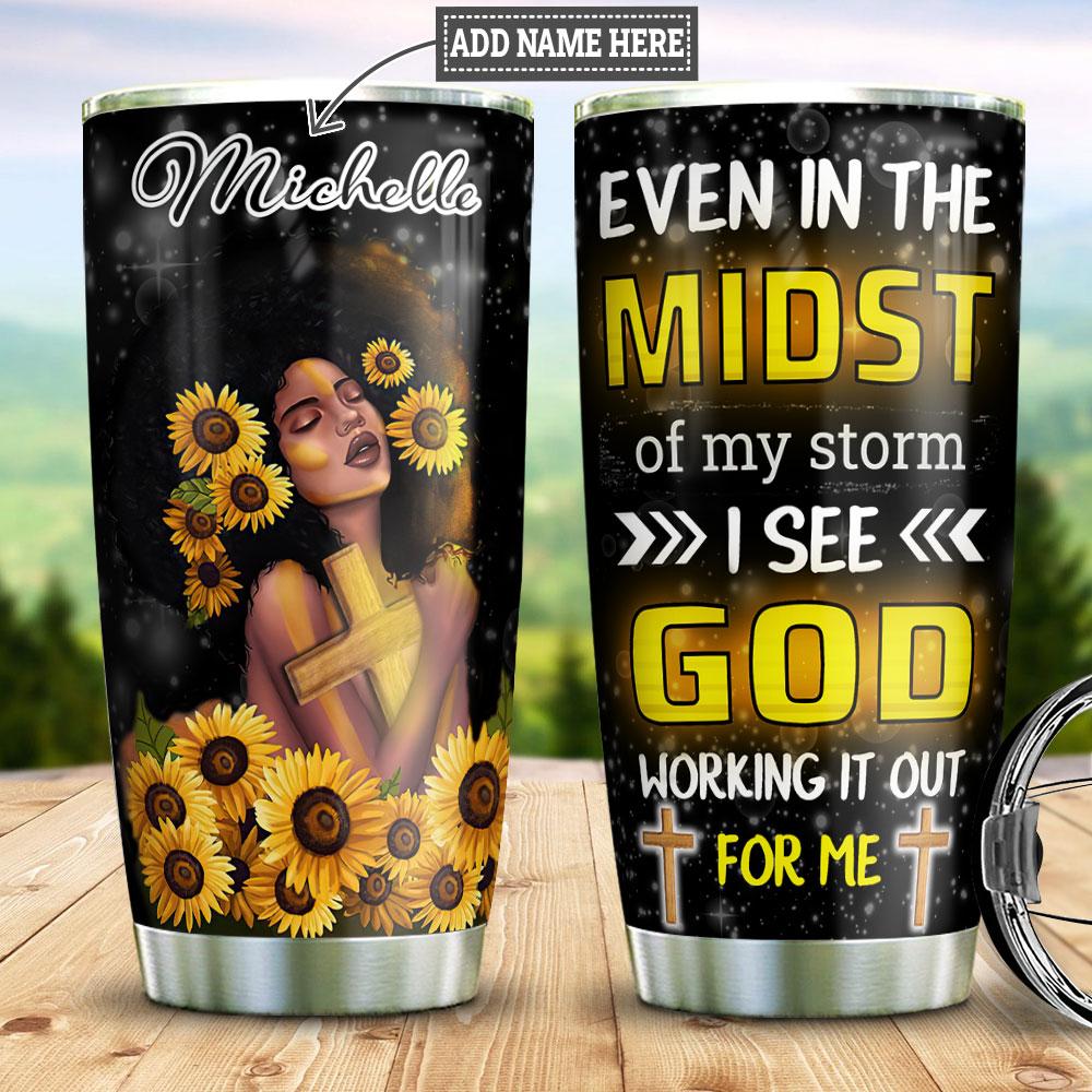 Personalized Black Women Storm Stainless Steel Tumbler