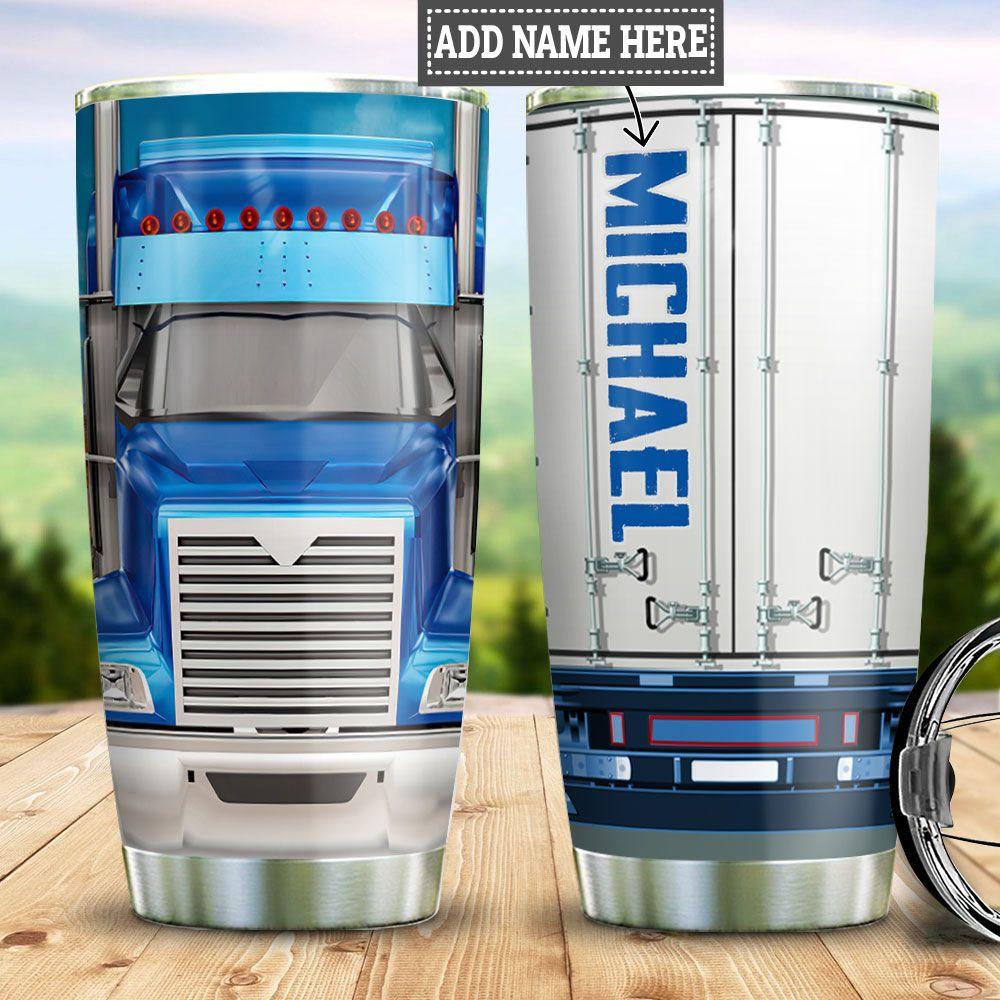 Personalized Blue Truck Stainless Steel Tumbler