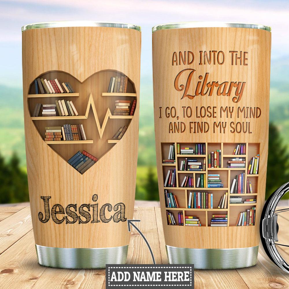 Personalized Book Lover Library Stainless Steel Tumbler
