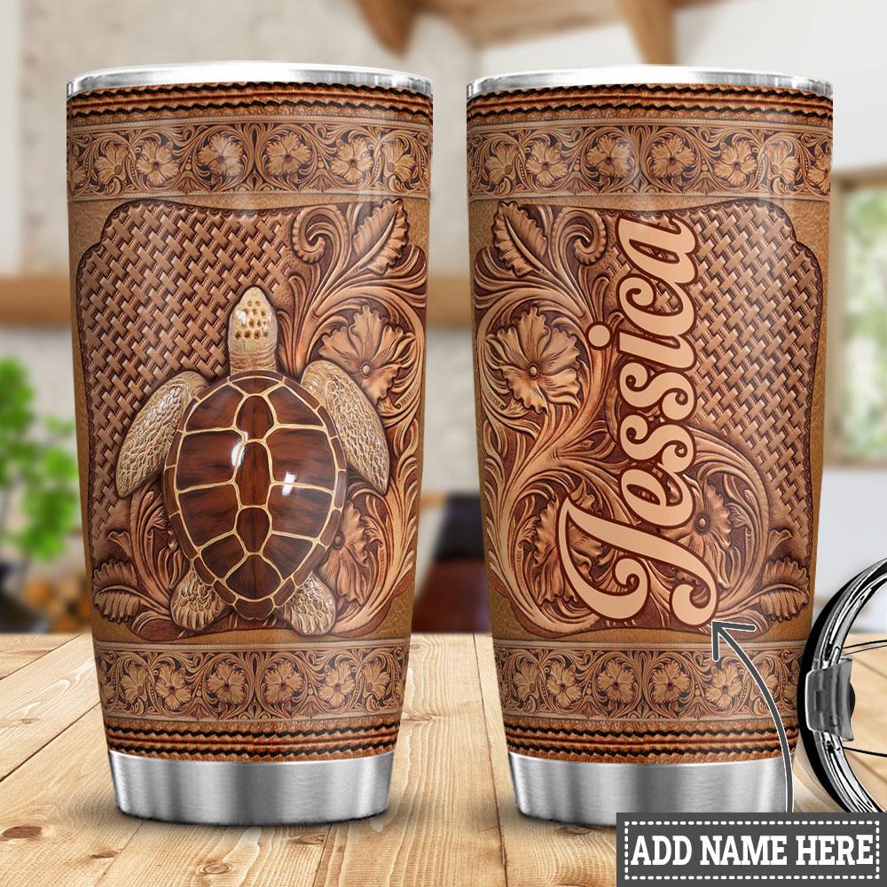 Personalized Brown Sea Turtle Stainless Steel Tumbler