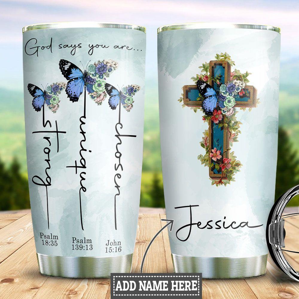 Personalized Butterfly Bible Stainless Steel Tumbler