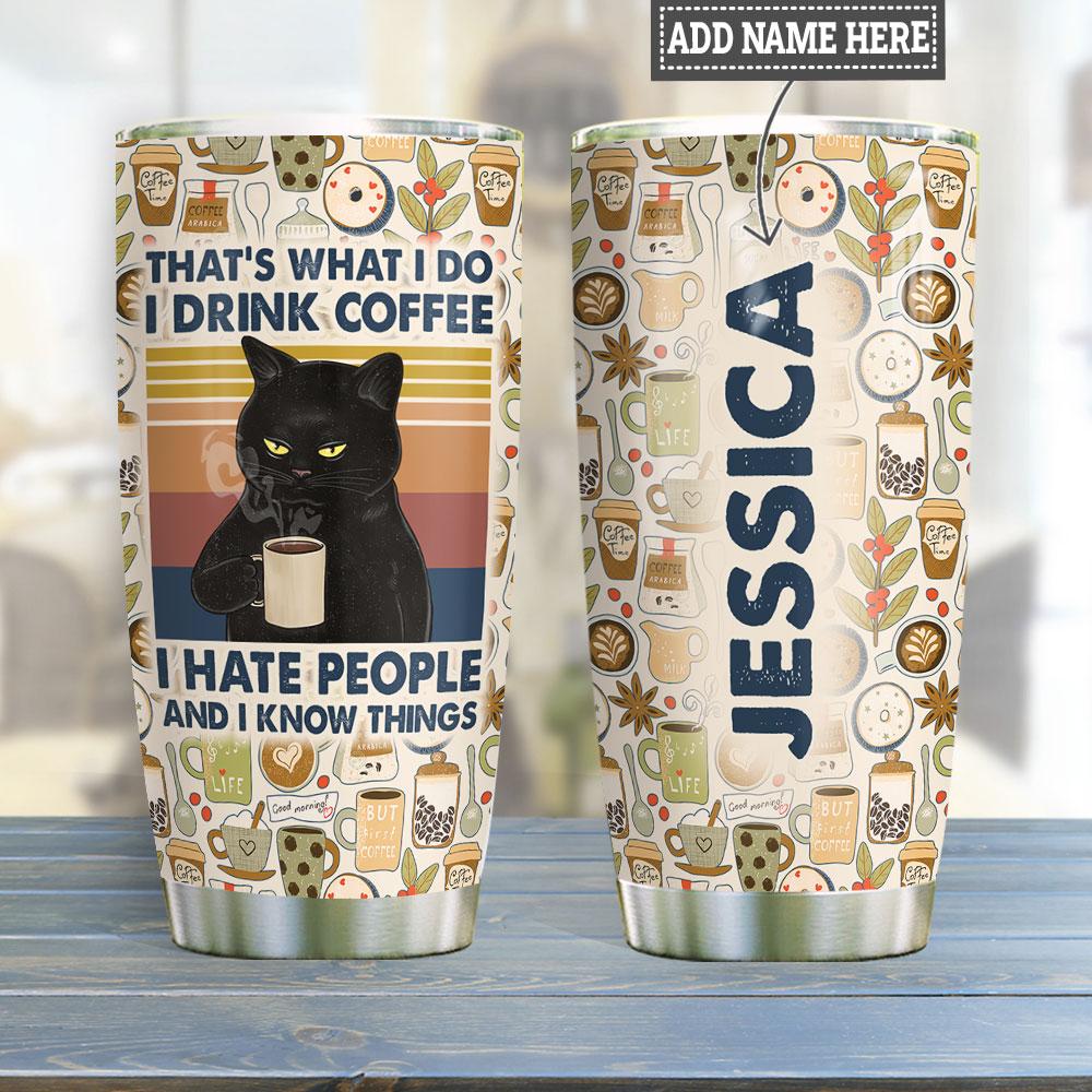 Personalized Cat Coffee Stainless Steel Tumbler