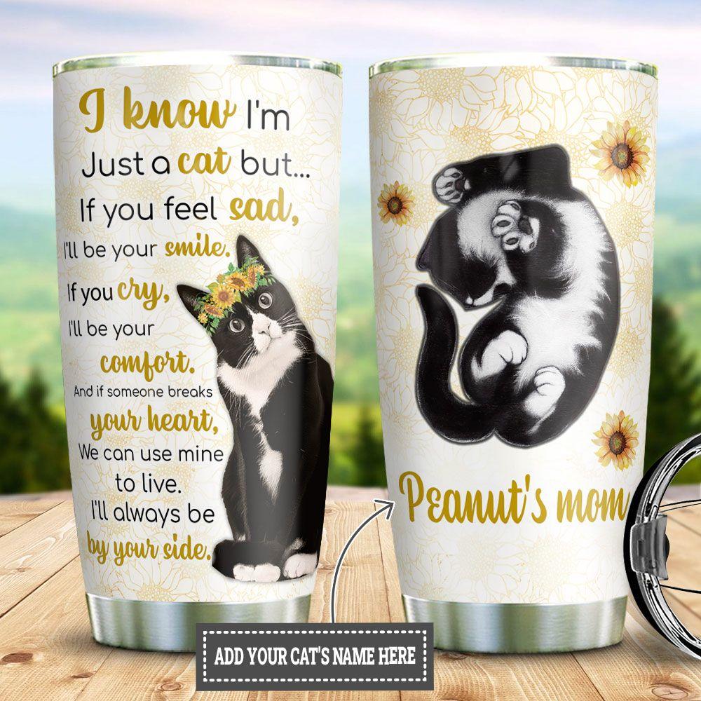 Personalized Cat Sunflower Stainless Steel Tumbler