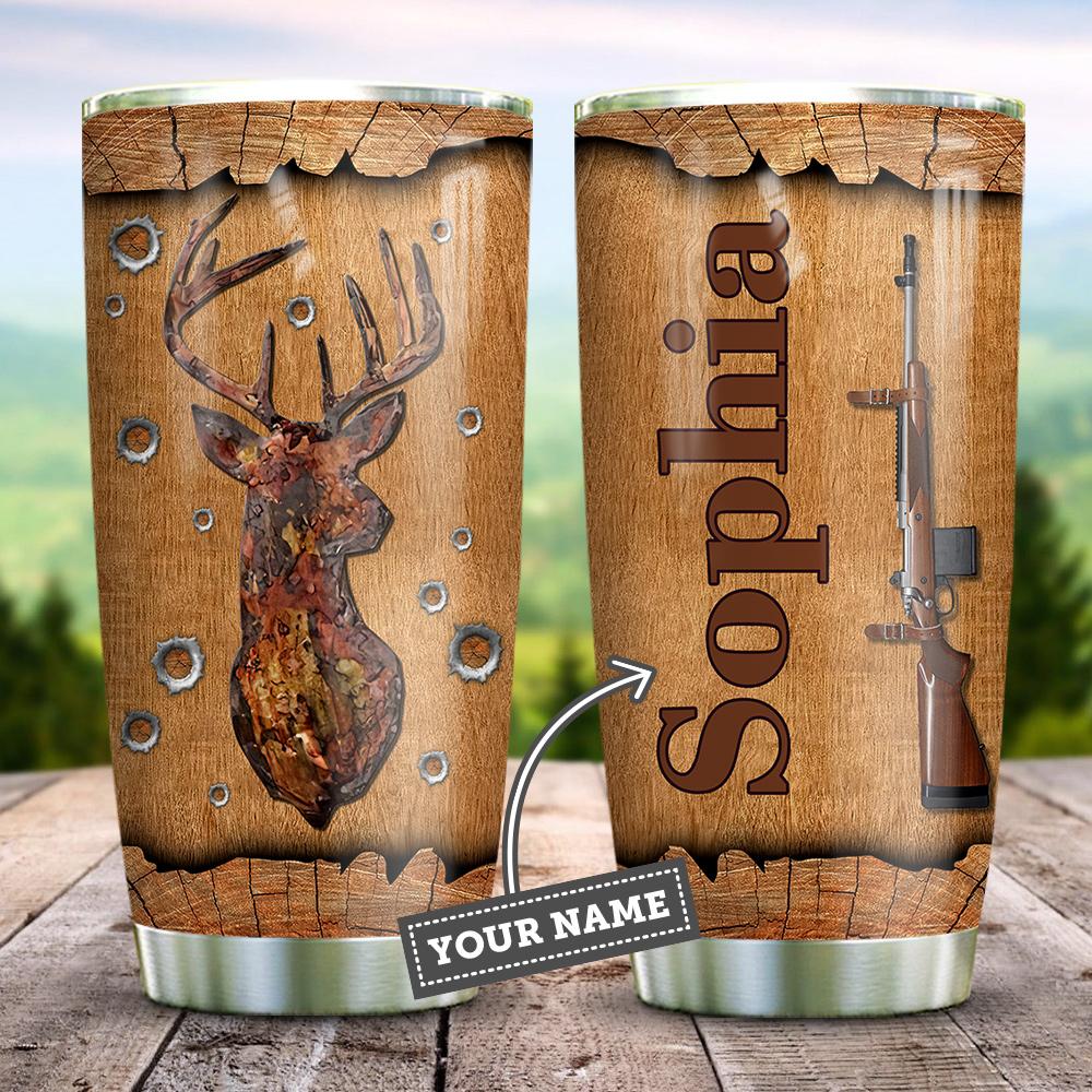 Personalized Deer Hunting Stainless Steel Tumbler