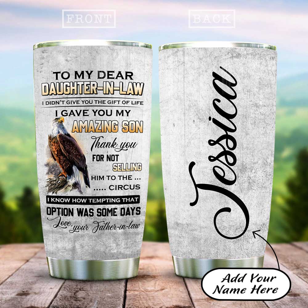 Personalized Eagle Daughter In Law Stainless Steel Tumbler