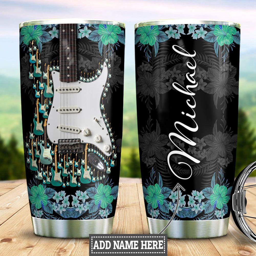 Personalized Electric Guitar Tropical Style Stainless Steel Tumbler