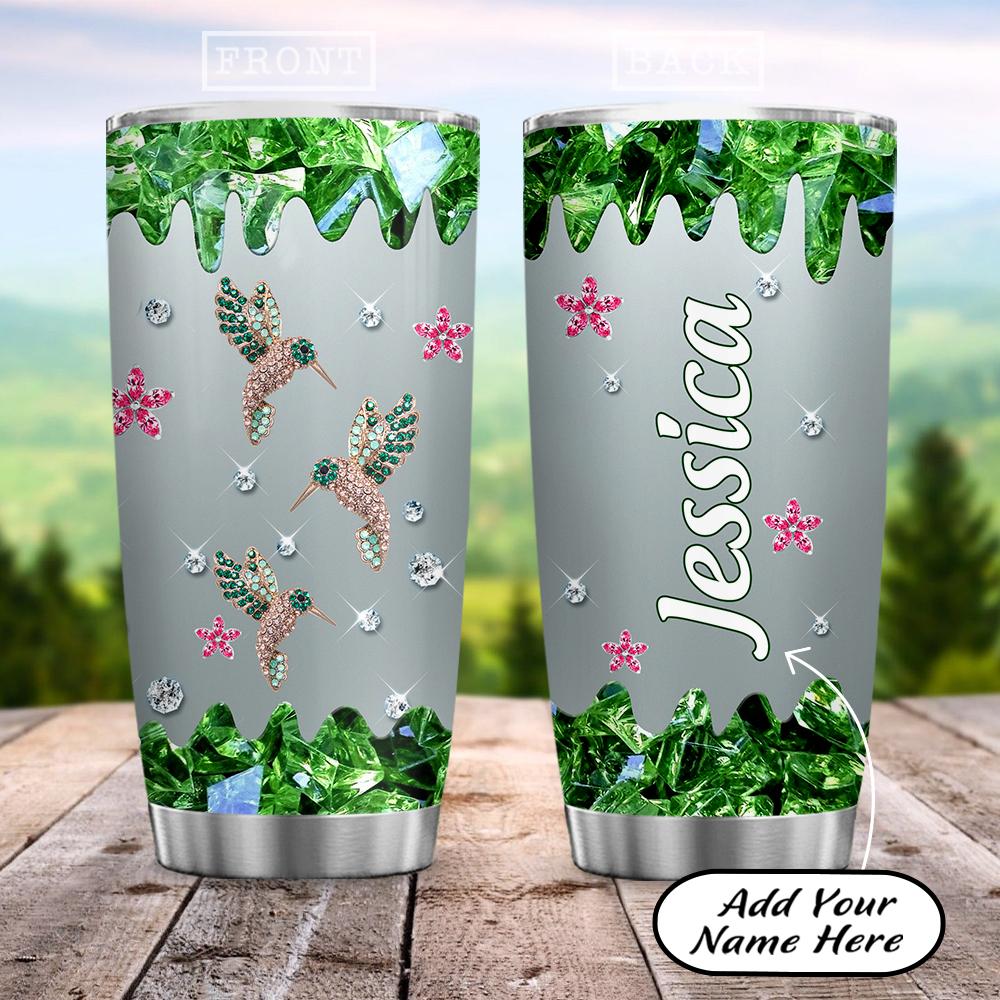 Personalized Emerald Humming Bird Stainless Steel Tumbler