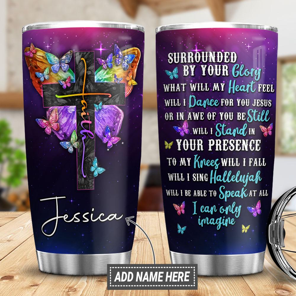 Personalized Faith Butterfly Stainless Steel Tumbler