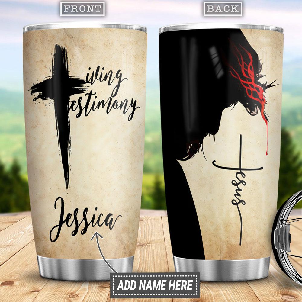 Personalized Faith Living Testimony Stainless Steel Tumbler