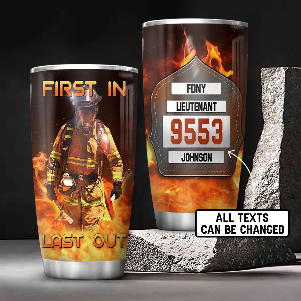 Personalized Firefighter Customized Stainless Steel Tumbler