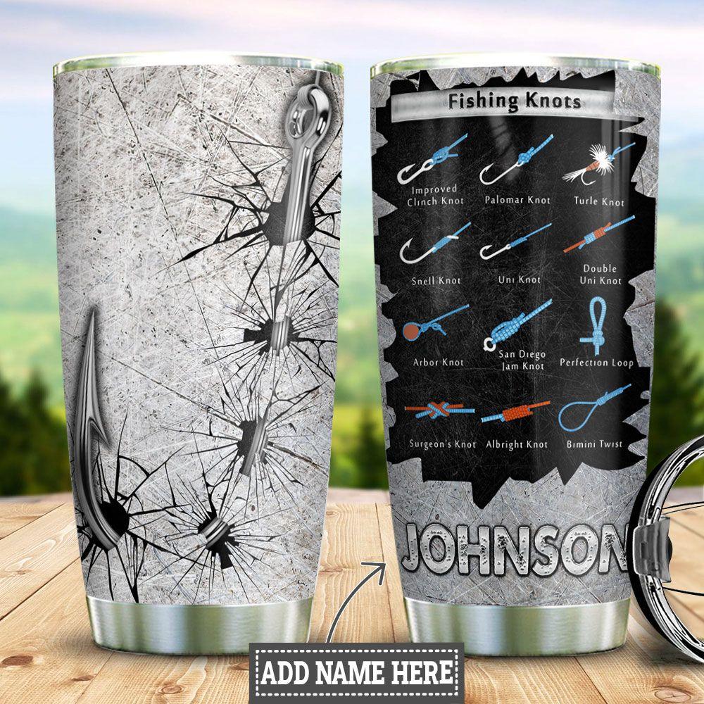 Personalized Fishing Hook Stainless Steel Tumbler