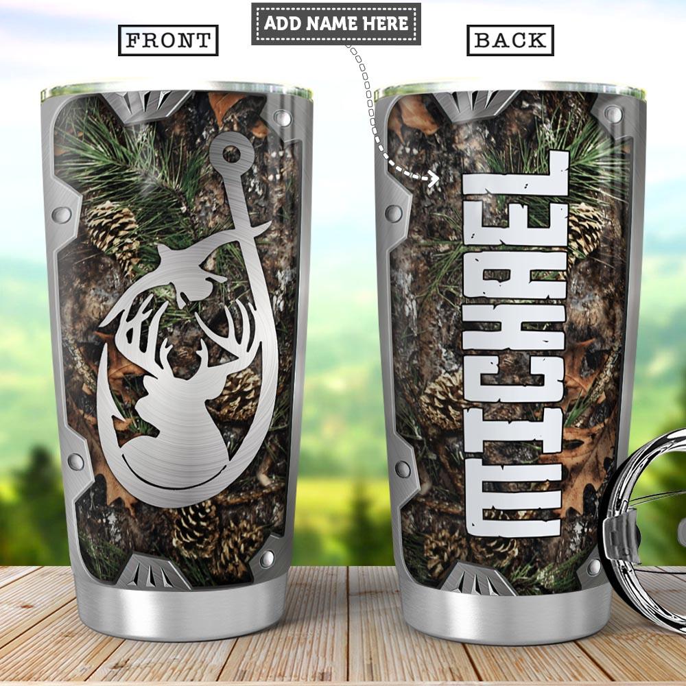 Personalized Fishing Hunting Metal Style Stainless Steel Tumbler