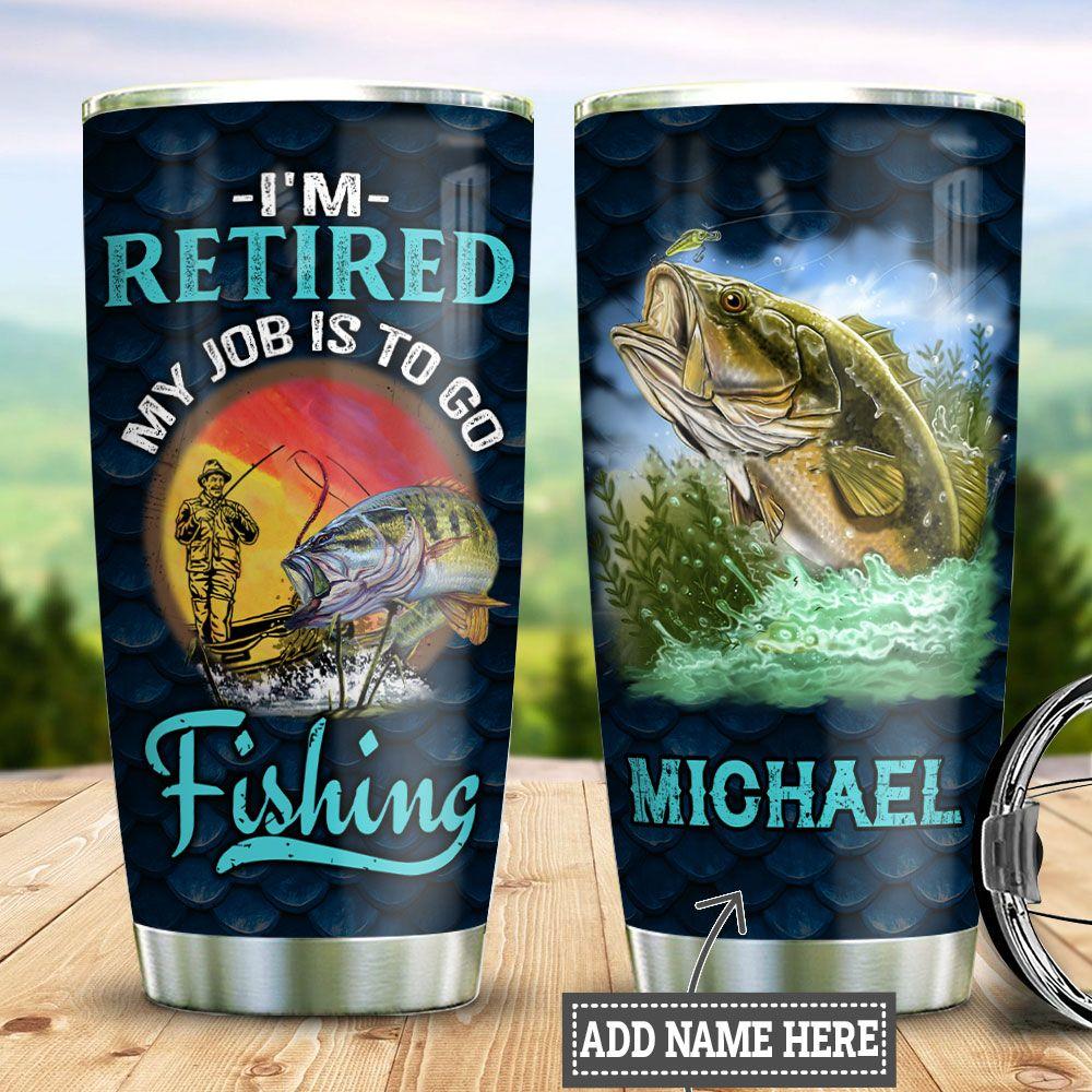 Personalized Fishing Retired Stainless Steel Tumbler
