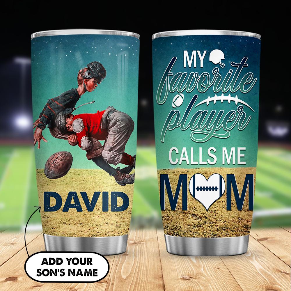 Personalized Football Tackled Stainless Steel Tumbler