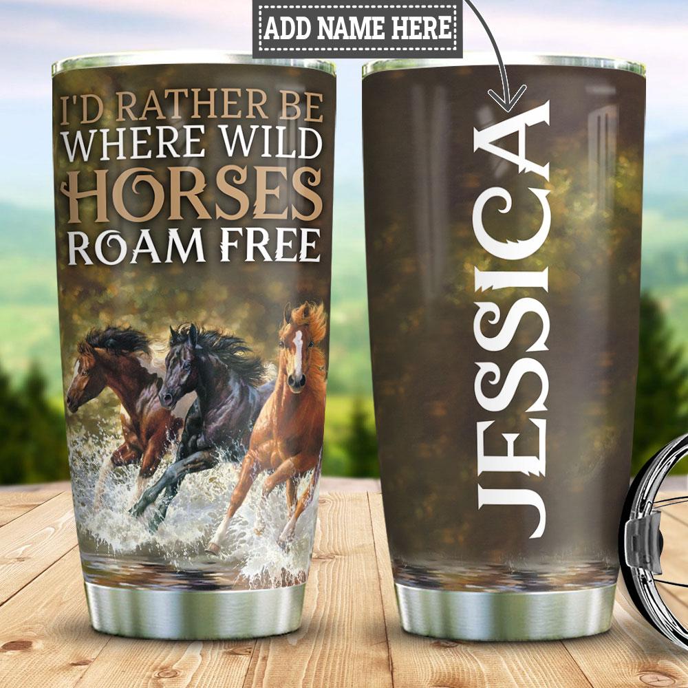 Personalized Free Wild Horse Stainless Steel Tumbler