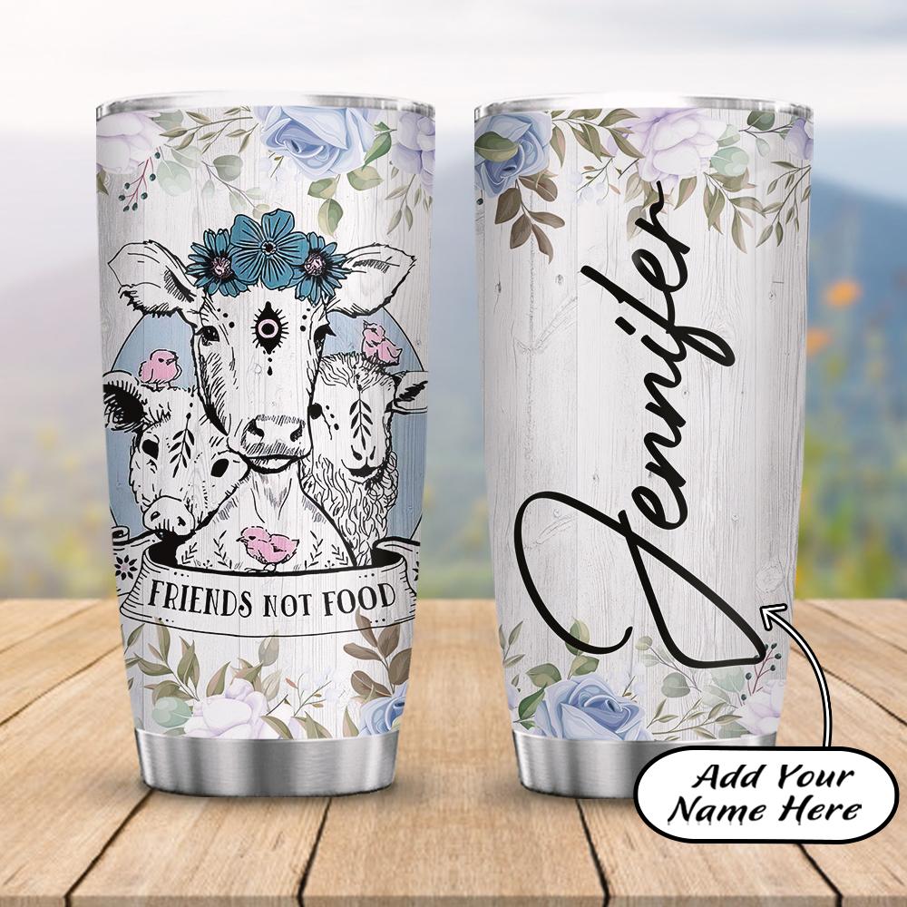 Personalized Friends Not Food Stainless Steel Tumbler