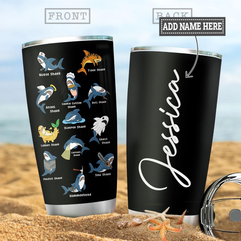 Personalized Funny Sharks Stainless Steel Tumbler