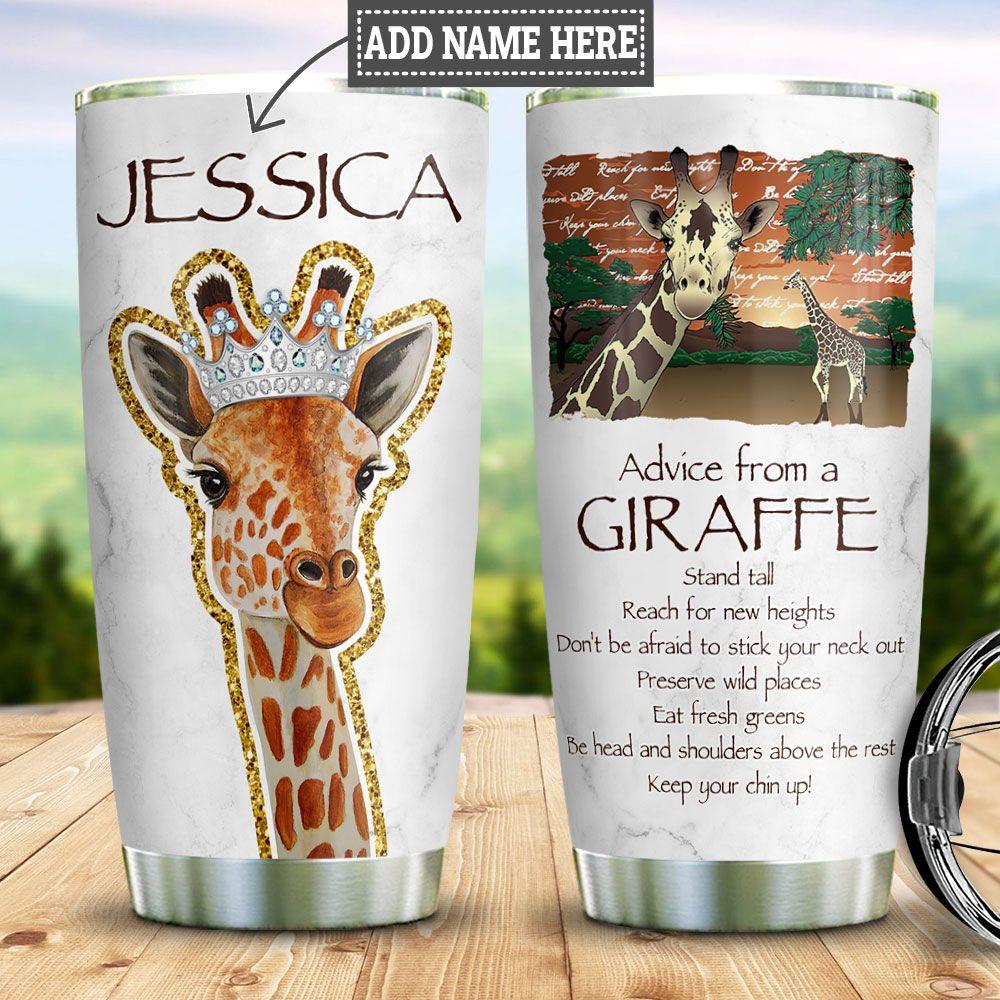 Personalized Giraffe Advice Stainless Steel Tumbler