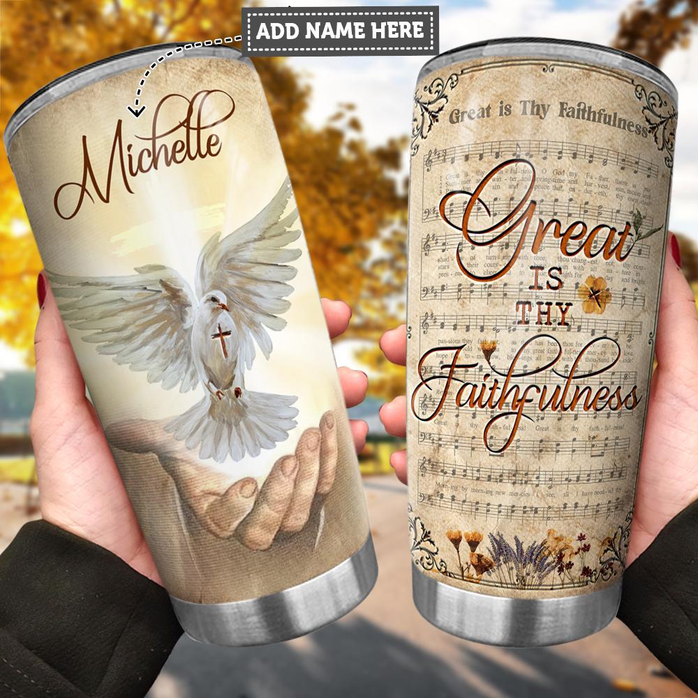Personalized Great is Thy Faithfulness FTH Stainless Steel Tumbler