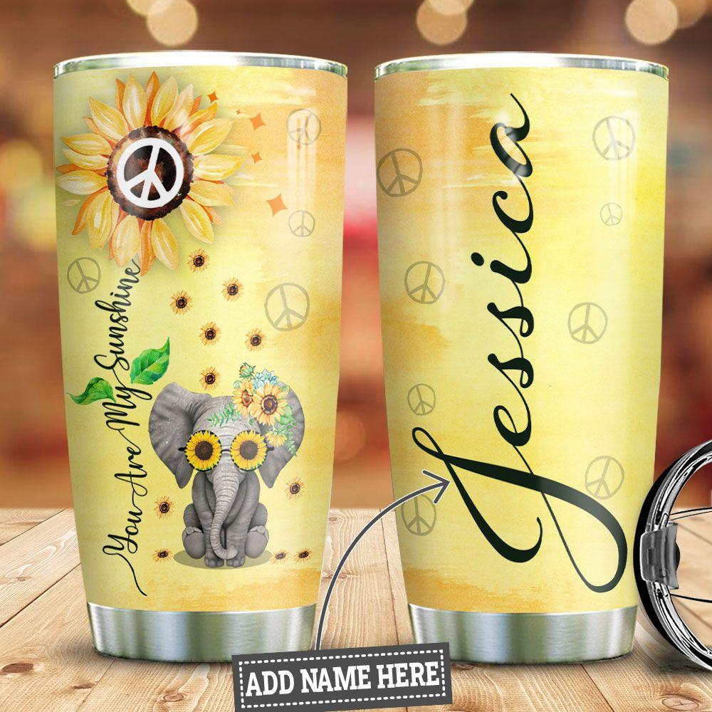 Personalized Hippie Elephant Stainless Steel Tumbler