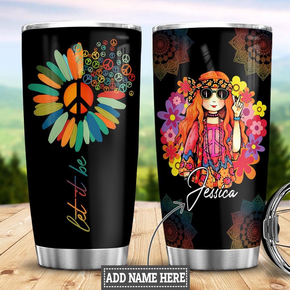 Personalized Hippie Flower Stainless Steel Tumbler