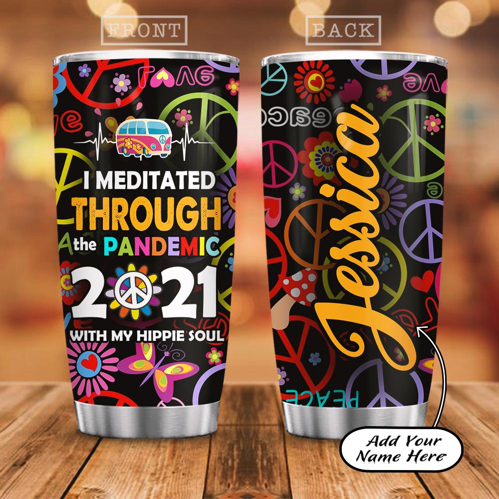 Personalized Hippie Pandemic Meditation Stainless Steel Tumbler