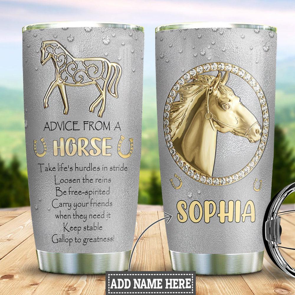 Personalized Horse Advice Jewelry Style Stainless Steel Tumbler