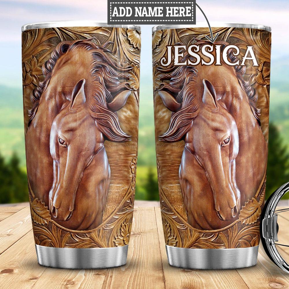 Personalized Horse Face Stainless Steel Tumbler