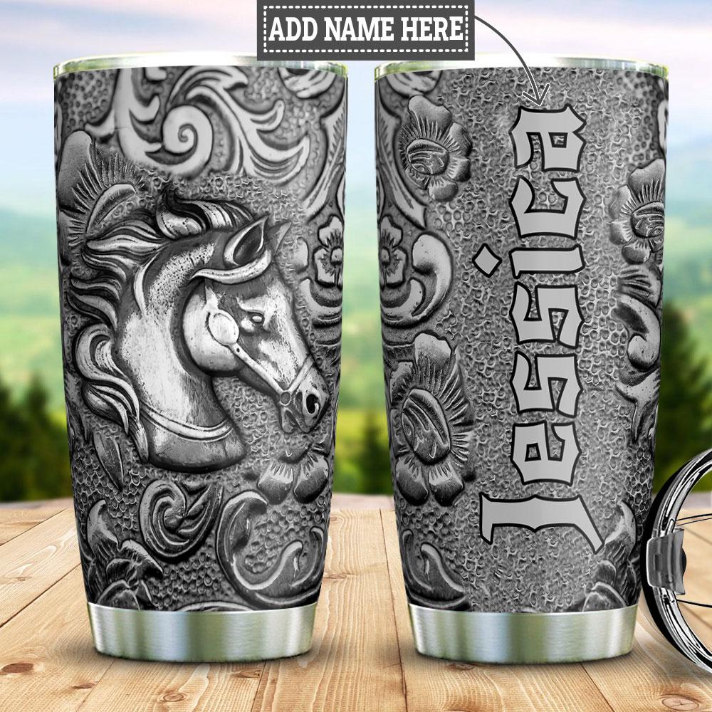 Personalized Horse Silver Style Stainless Steel Tumbler