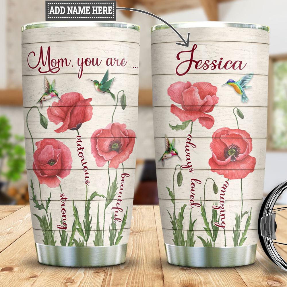 Personalized Hummingbird Mom Stainless Steel Tumbler