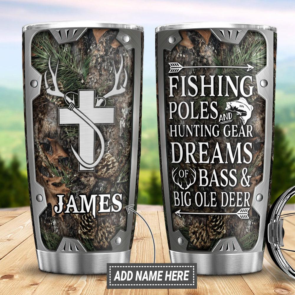 Personalized Hunting Fishing Stainless Steel Tumbler