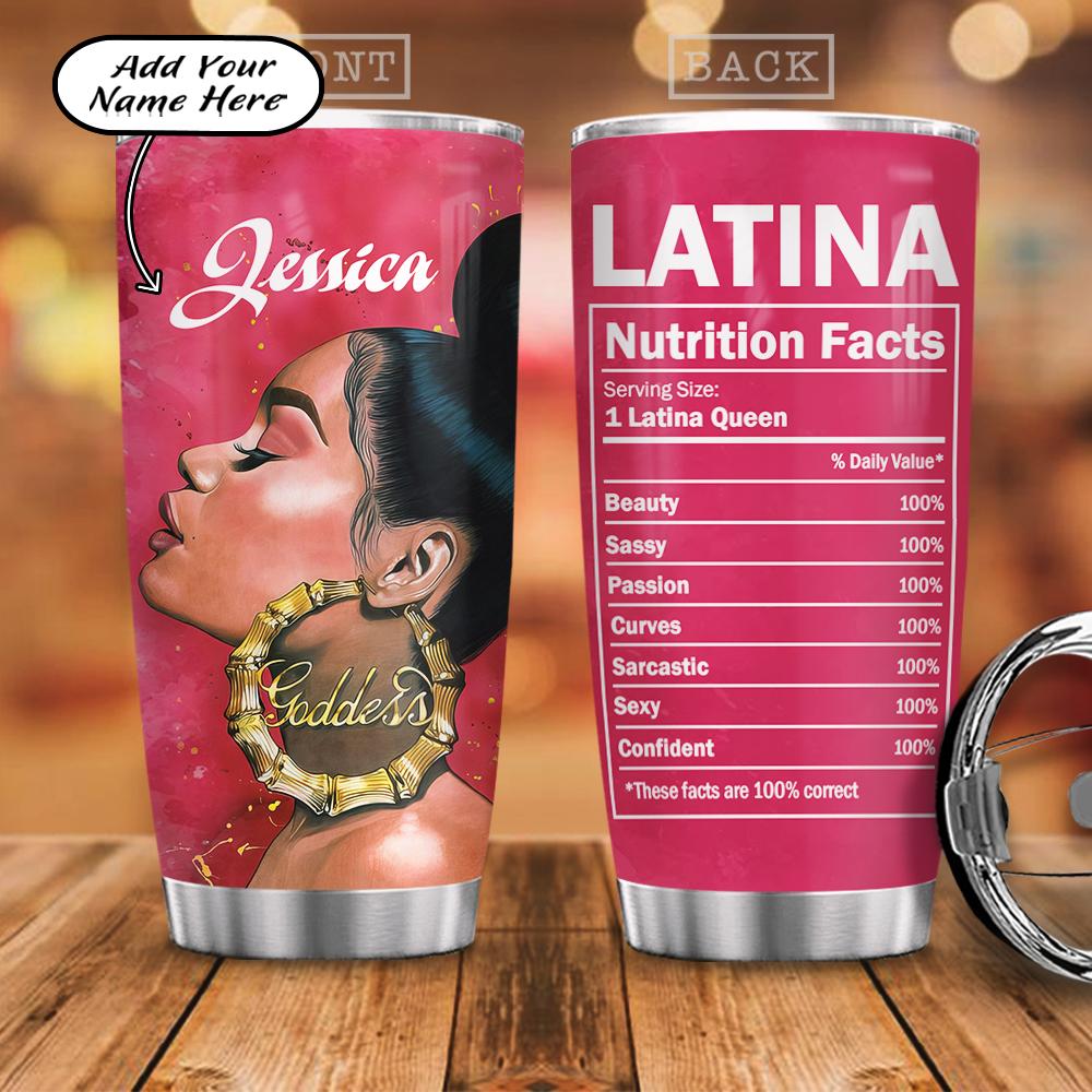 Personalized Latina Nutrition Facts Stainless Steel Tumbler