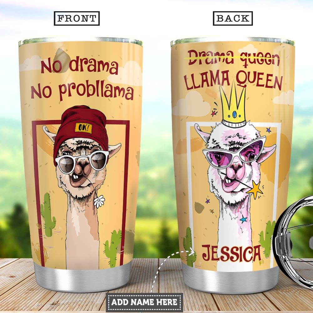 Personalized Llama Queen Stainless Steel Tumbler