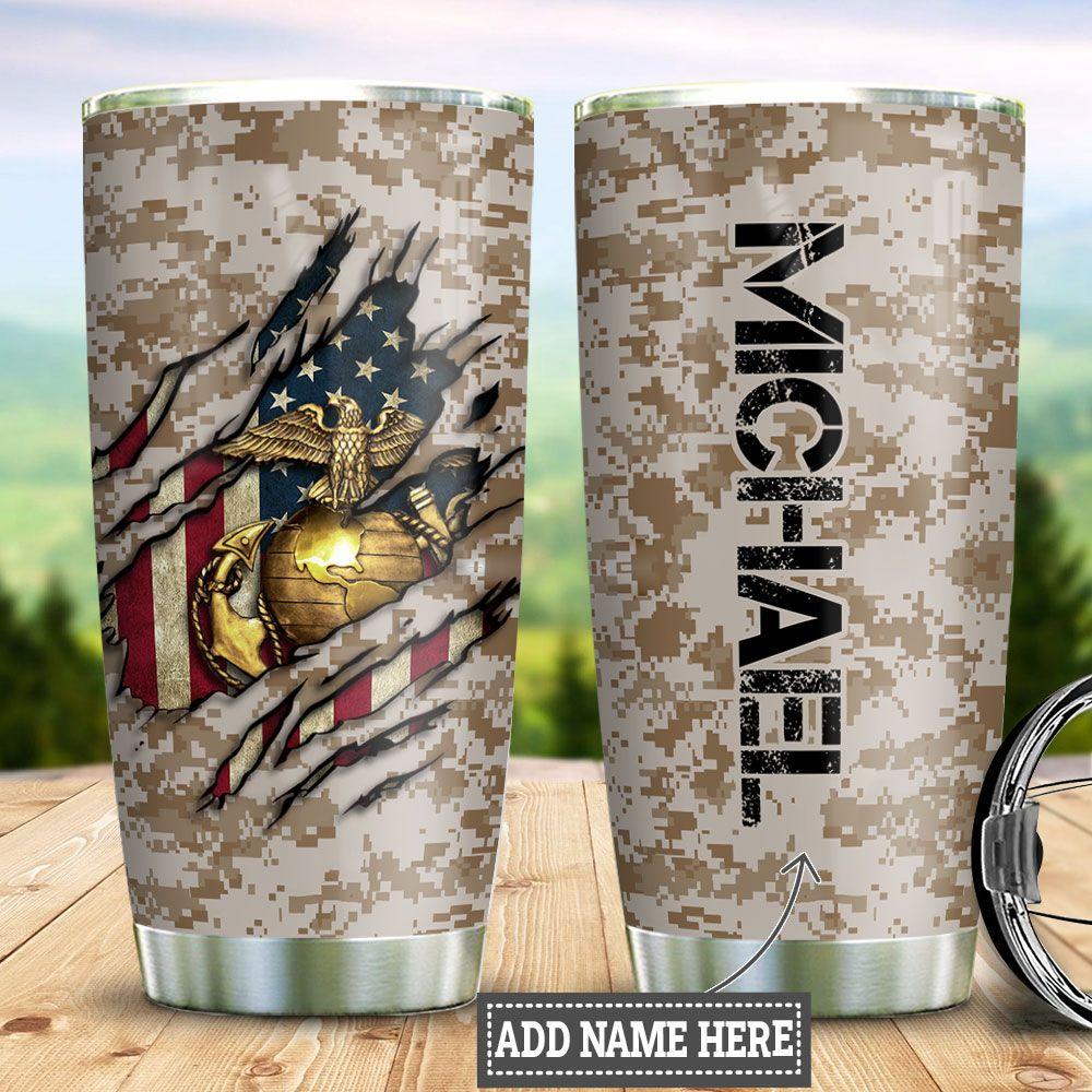 Personalized Marine Corps Stainless Steel Tumbler