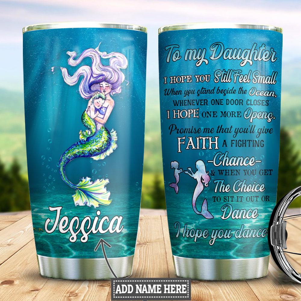 Personalized Mermaid Mom To Daughter Stainless Steel Tumbler