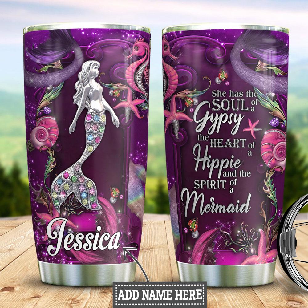 Personalized Mermaid Spirit Jewelry Style Stainless Steel Tumbler