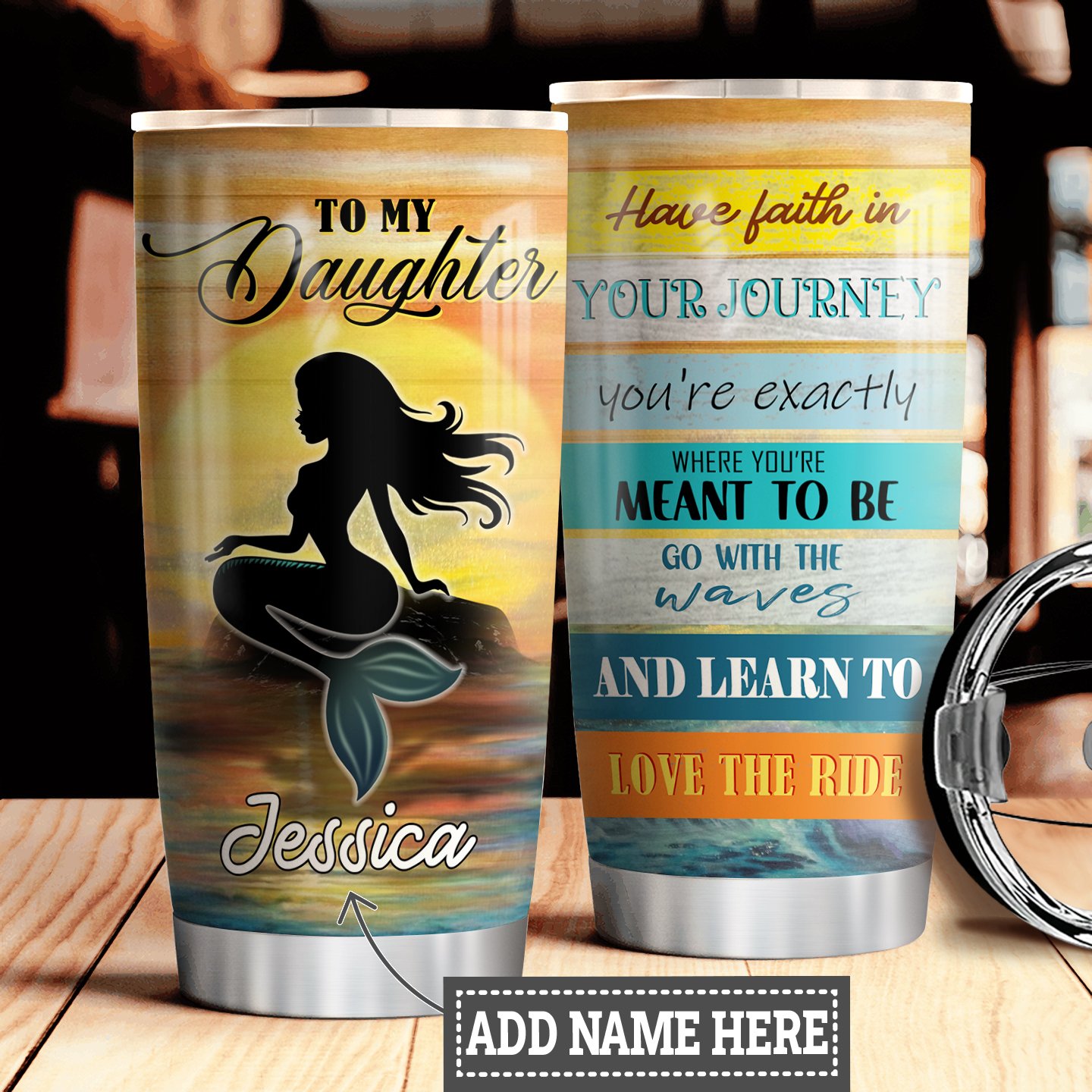 Personalized Mermaid To My Daughter Stainless Steel Tumbler