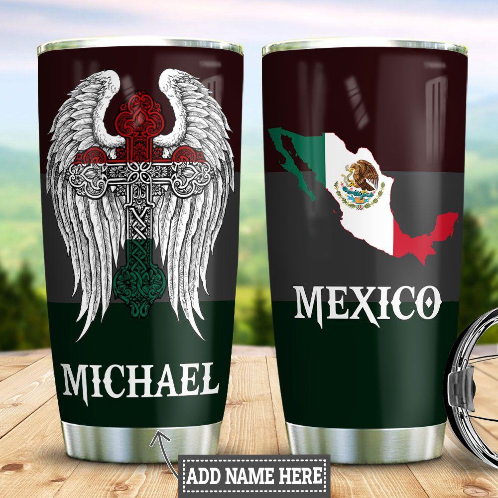 Personalized Mexico Faith Wings Stainless Steel Tumbler