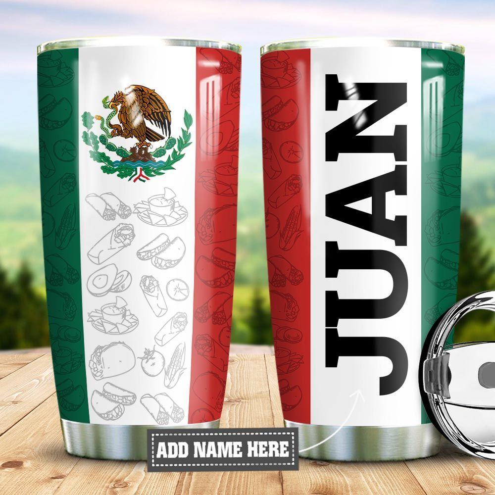 Personalized Mexico Flag Dishes Stainless Steel Tumbler