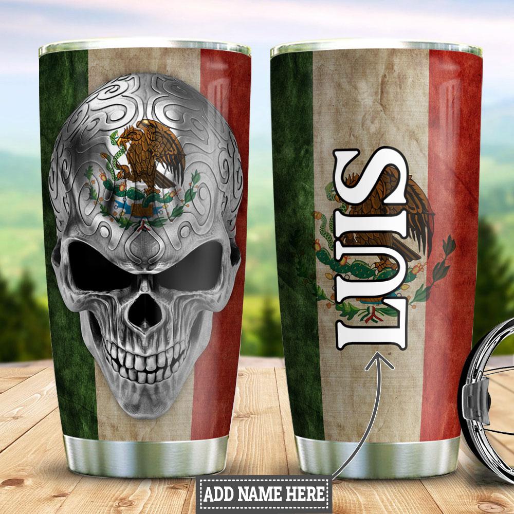 Personalized Mexico Skull Stainless Steel Tumbler