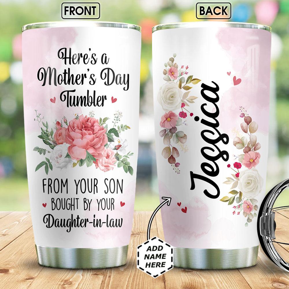 Personalized Mom In Law Flowers Stainless Steel Tumbler