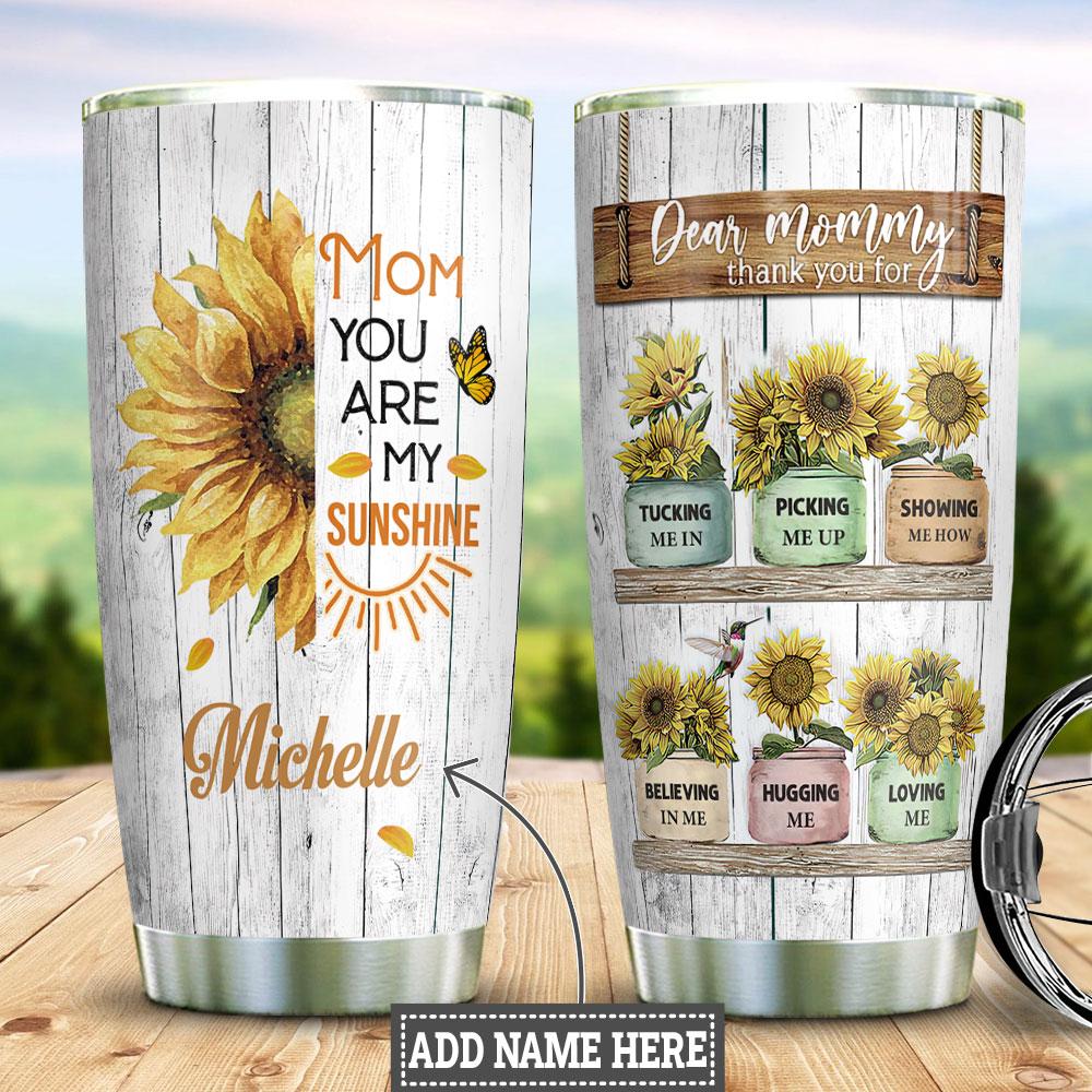 Personalized Mom Sunflower Stainless Steel Tumbler