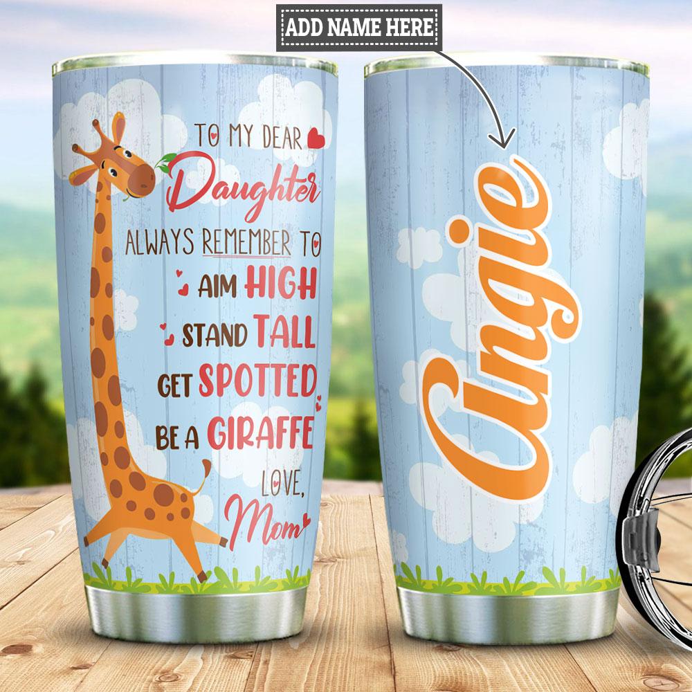 Personalized Mom To Daughter Giraffe Stainless Steel Tumbler