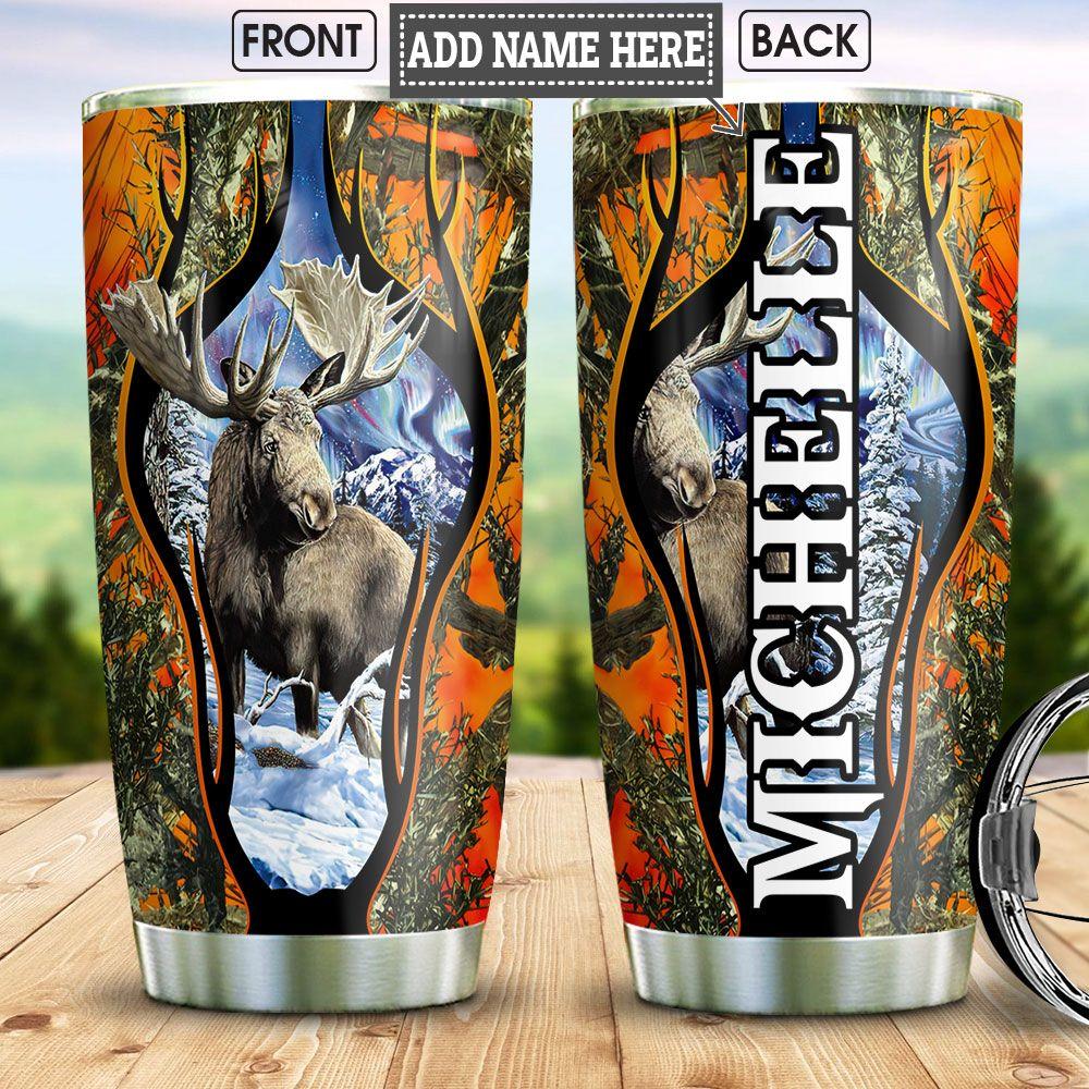 Personalized Moose Hunting Stainless Steel Tumbler