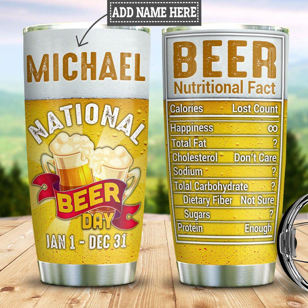 Personalized National Beer Day Facts Stainless Steel Tumbler