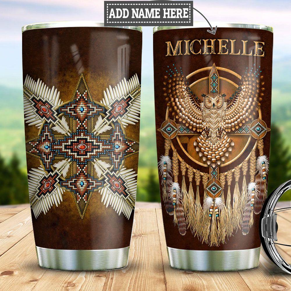 Personalized Native American Owl Stainless Steel Tumbler