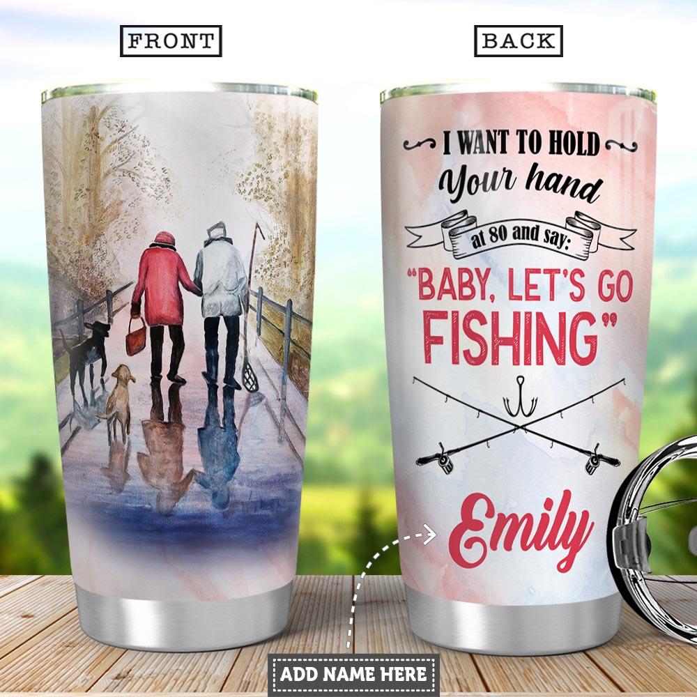 Personalized Old Husband Wife Fishing Stainless Steel Tumbler