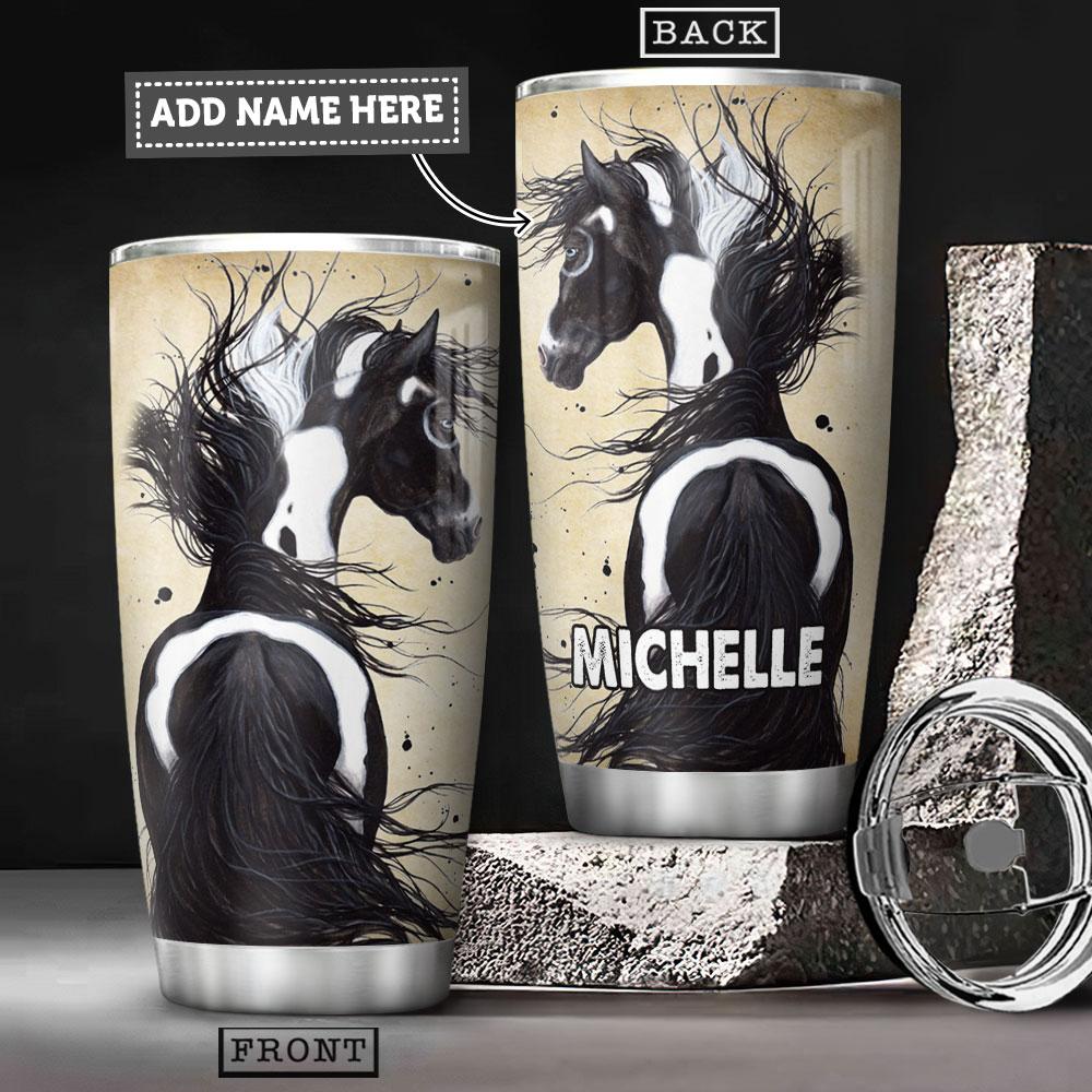 Personalized Pinto Horse Stainless Steel Tumbler
